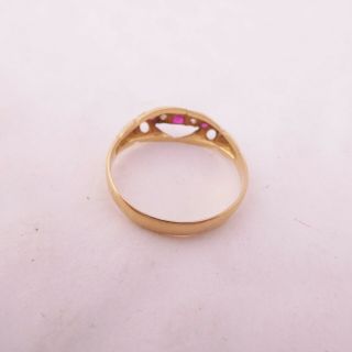 18ct gold ruby diamond ring,  art deco 1919 H&W 3