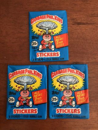 1985 Topps Garbage Pail Kids Series 2 Wax Pack (three Packs) Rare