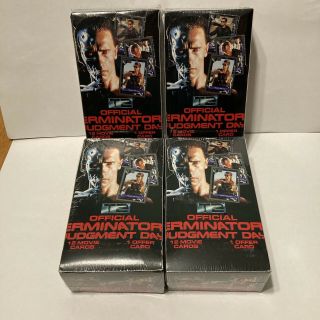 4x T2 Terminator 2 Judgement Day Trading Card Boxes/cases,  144 Packs,