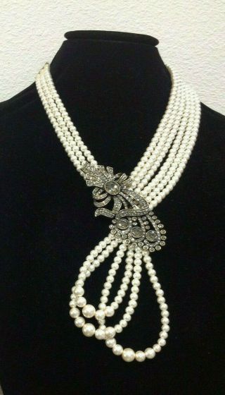 Gorgeous Heidi Daus Classically Curated Multi - Strand Pearl Drop Necklace