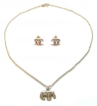Kalevala Koru Finland - Sterling Silver Bear Necklace And Earrings