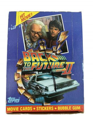 1989 Topps Back To The Future 2 Part Ii Full Box Of 36 Packs & Poster Fox