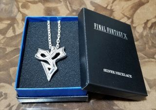 Final Fantasy X 10 Tidus Square Official Necklace Silver 925 W/original Box
