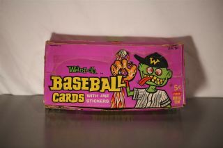 1966 Weird - Oh Baseball Empty Card Display Box By Fleer