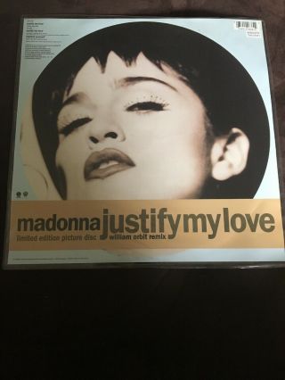 Madonna Justify My Love 3 Track Uk Limited Edition Picture Disc 12 "