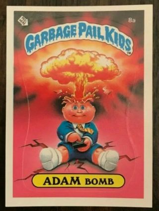 1985 Garbage Pail Kids Series 1 Adam Bomb 8a & Blasted Billy 8b Checklist/award