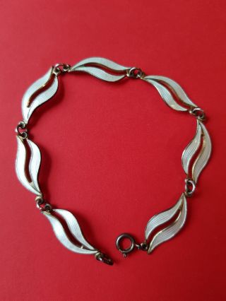 Designer Norwegian Silver And Guilloche Enamel Bracelet By Askel Holmsen