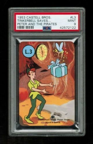 Psa 9 " Tinkerbell Saves Peter From Bomb " 1953 Disney Peter Pan Castell Card L3