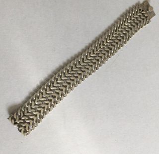 Modernist Sterling Silver Mesh Chain Bracelet Mexico Mexican Taxco 46g
