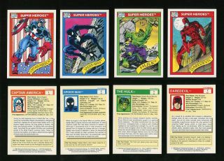 1990 Marvel Comics (impel) Complete Card Set (162) Nm - Mt W/hologram Insert Set