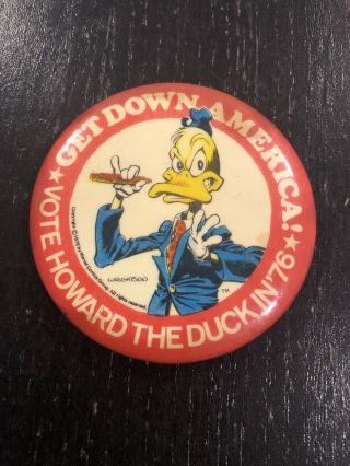 1976 Marvel Comics Howard The Duck Presidential Election Pin Button