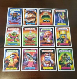 2019 Gpk Complete 24 Sticker/card Set Garbage Pail Kids Universal Monsters Blue