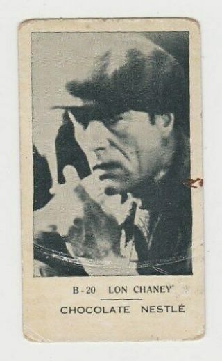 Lon Chaney 1920s Chocolate Nestle Film Stars Trading Card From Uruguay B - 20