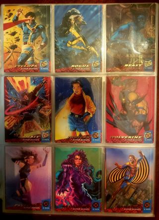 1994 Fleer Ultra X - Men Complete Base Card Set,  12 Insert Cards Nm