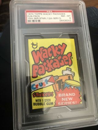 1974 Topps Wacky Packages Fun Pack Wax Pack Psa 8 Nm - M