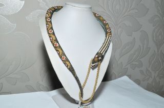 Vintage Ww1 Turkish Prisoner Of War Beaded Snake Necklace