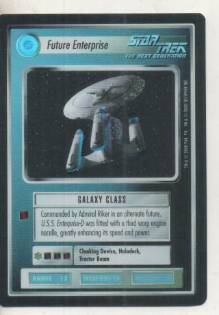 Star Trek Tng Next Gen Ccg Federation Rare Foil Card " Future Enterprise "