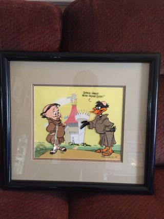 “shake Hands With Friar Duck " Hand Signed Chuck Jones Ltd Ed Cel " Looney Tunes "