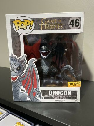 Funko Pop Game Of Thrones Drogon 46 Hot Topic Exclusive 6 " Inch Red Eyes