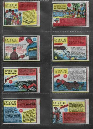 Anglo 1969 Scarce (sport) Full 72 Wax Wrapper Set " Swimming Know - How "