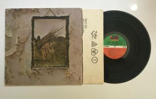 Led Zeppelin Iv - Untitled Zoso Vinyl Lp - 1971 Atlantic Sd 7208 With Inner