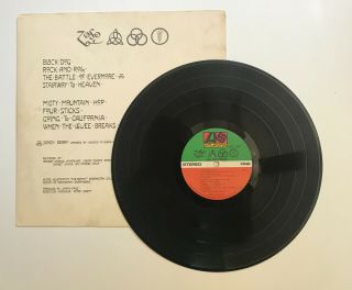 LED ZEPPELIN IV - Untitled Zoso vinyl LP - 1971 Atlantic SD 7208 WITH INNER 2