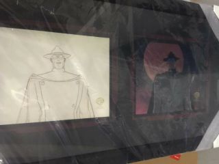 Batman Animated Production Cel & Matching Drawing With The Gray Ghost