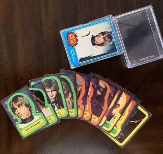 1977 Topps Star Wars 1st Series 1 Complete 66 Blue Card Set 11 Stickers Ex,