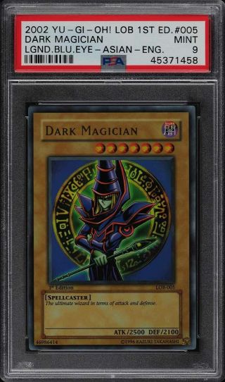 2002 Yu - Gi - Oh Asian - English Lob 1st Edition Dark Magician Lob - 005 Psa 9