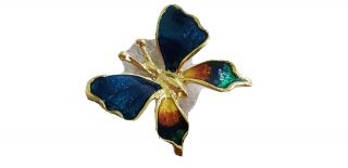 Vintage 18kt Solid Gold Enameled Butterfly Cute Pin Brooch.  1.  6 Grams.  No Scrap