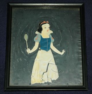 Vintage Snow White Cooking For The 7 Dwarfs Animation Cel & Hand Painted
