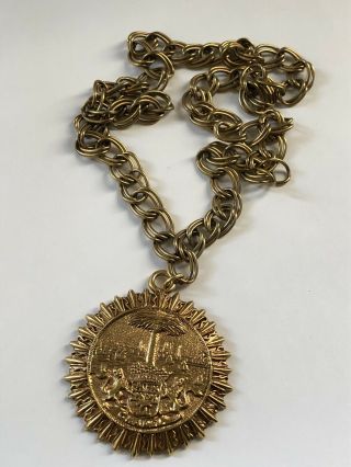 (inv 853) - Rare Vintage " Medallion " Necklace - Chanel