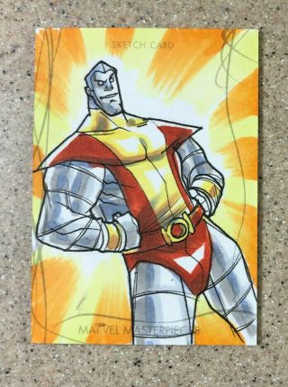 2020 Ud Marvel Masterpieces Colossus Sketch Card Artist By Fernando Pinto 1/1