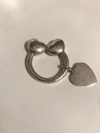 Rare Vintage Tiffany And Co.  Sterling Silver.  925 Heart Key Ring