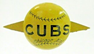 Scarce Early Vintage Chicago Cubs Plug Tobacco Tag Yellow Baseball