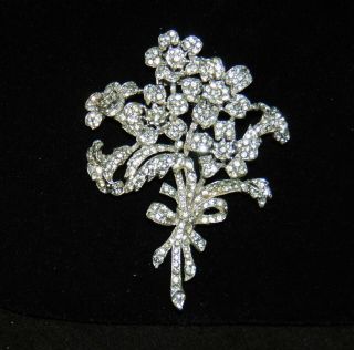 Vintage Crown Trifari Dress Fur Clip Brooch Alfred Philippe Flower Bouquet