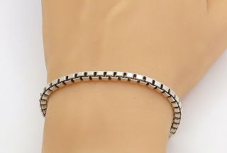 Tiffany & Co.  925 Silver - Vintage Minimalist Square Link Chain Bracelet - B8224
