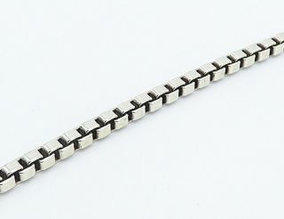TIFFANY & CO.  925 Silver - Vintage Minimalist Square Link Chain Bracelet - B8224 3