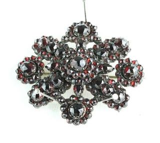 Vintage Antique Victorian Era Garnet Brooch,  Approximately 1 1/2 Inches