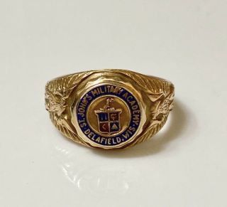 Vintage 10k Yellow Gold St.  Johns Military Academy Ring Sz 5 1/4