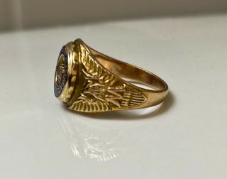 Vintage 10K Yellow Gold St.  Johns Military Academy Ring Sz 5 1/4 2
