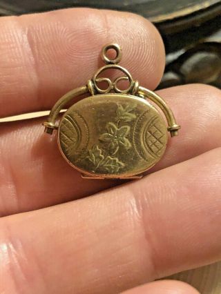 Antique Victorian Rolled Gold Mourning Locket / Pendant Rare Collectable 1880s