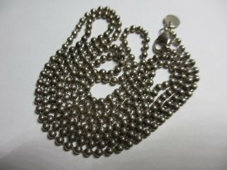 Auth 34 " Tiffany & Co Sterling Beaded/ball Chain Necklace Over 16 Gram