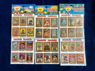 1985 Garbage Pail Kids Puffy Stick On Pictures Set Of 6 - Vintage Imperial Toys