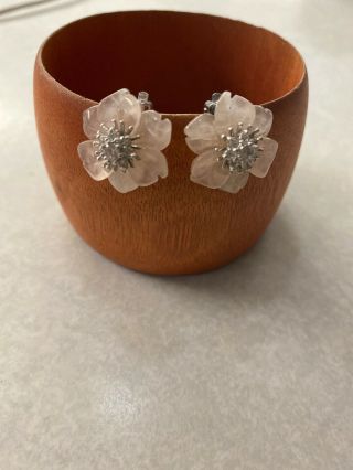 Erwin Pearl 925 Sterling Silver Flower Clip On Earrings