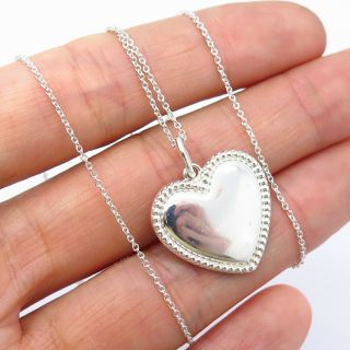 Tiffany & Co.  925 Sterling Silver Heart Pendant Chain Necklace