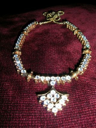 Georgian Pinchbeck Gold Diamond Paste Necklace Victorian Antique Pendant C1800