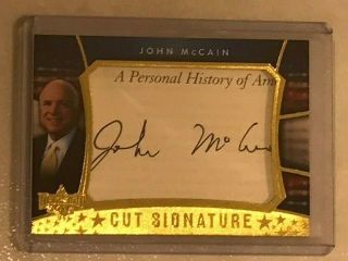 Decision 2016 John Mccain Gold Foil Cut Signature " Autograph " Card