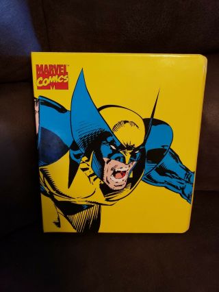 Marvel Comics 3 Ring Binder 1994 Wolverine Superhero Notebook Yellow X - Men Logan