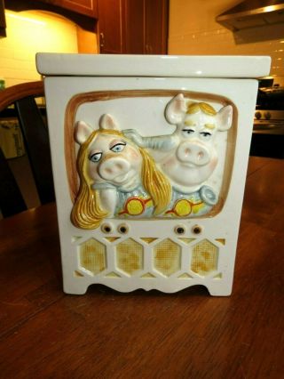 Muppets Miss Piggy Pigs In Space Ceramic Canister Cookie Jar Sigma Tastesetter